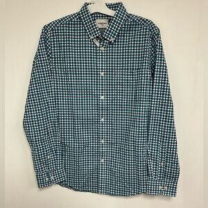 Goodfellow & Co Men's Green and White Plaid Button Down Shirt